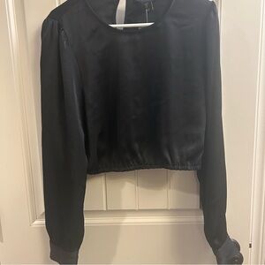 House of Harlow 1960 Cropped Black Blouse size Large